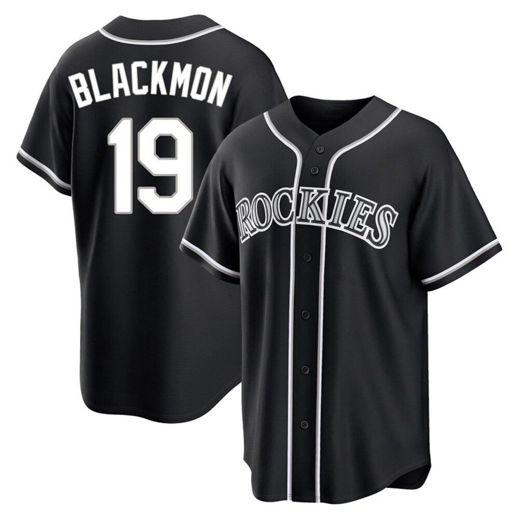 Colorado Rockies #19 Charlie Blackmon Player Black MIKSHPS Fashion Out Home Game Stitched Jerseys