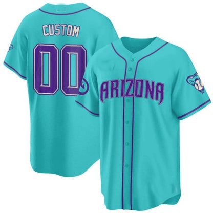 Custom Arizona Diamondbacks 2024 Teal Purple Jersey ¨C All Stitched-Teal MIKSHPS