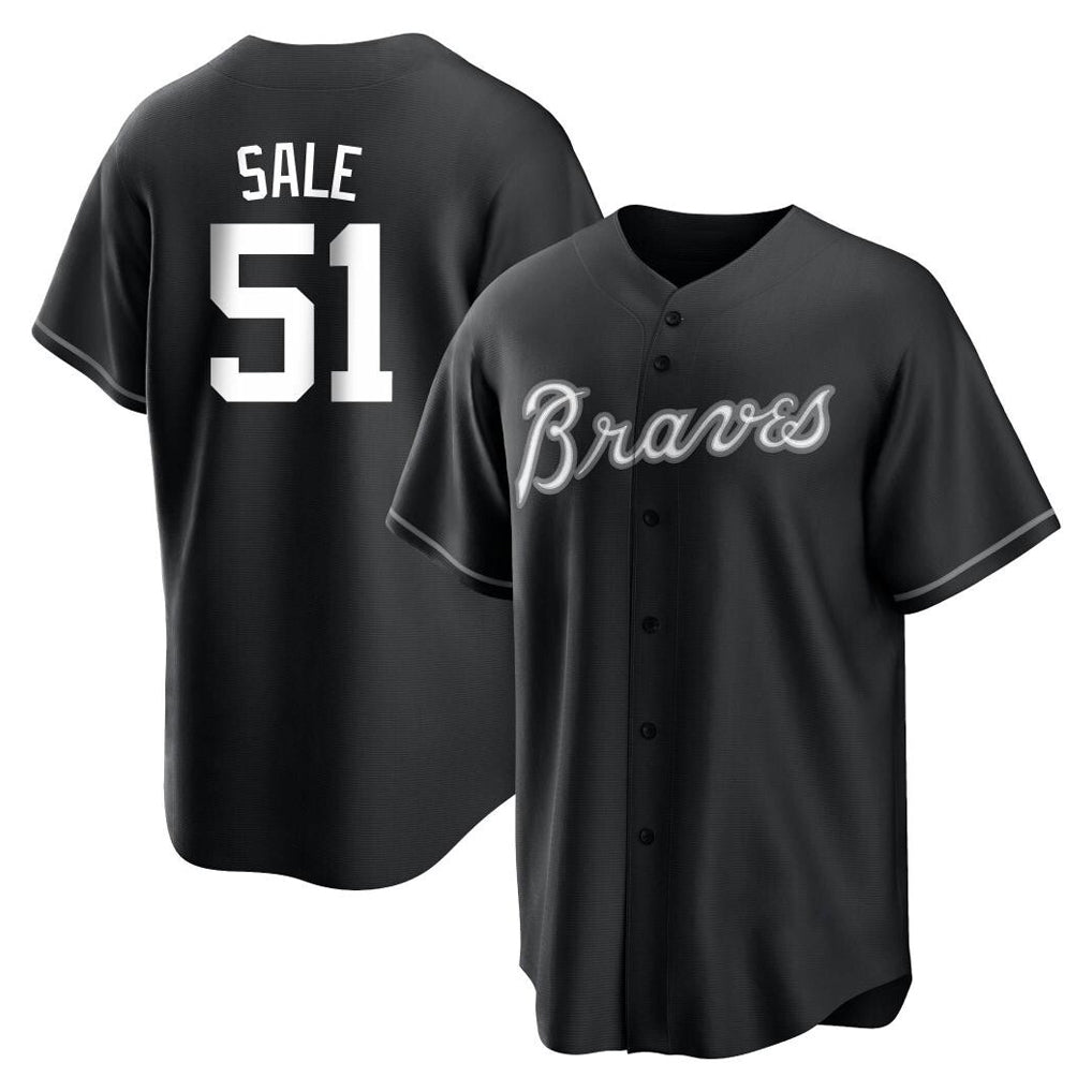 Atlanta Braves #51 Chris Sale Player Black MIKSHPS Home Game Stitched Jerseys