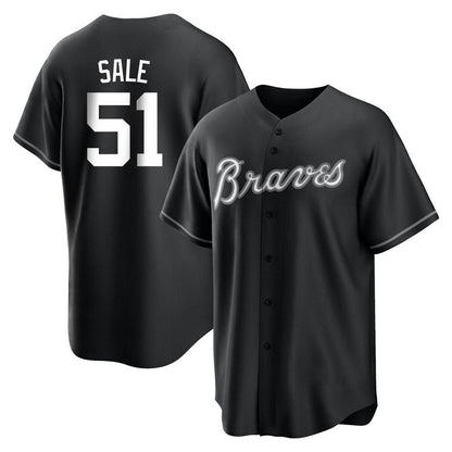 Atlanta Braves #51 Chris Sale Player Black MIKSHPS Home Game Stitched Jerseys