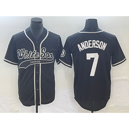 Chicago White Sox #7 Tim Anderson Black MIKSHPS Cool Base Stitched Jersey