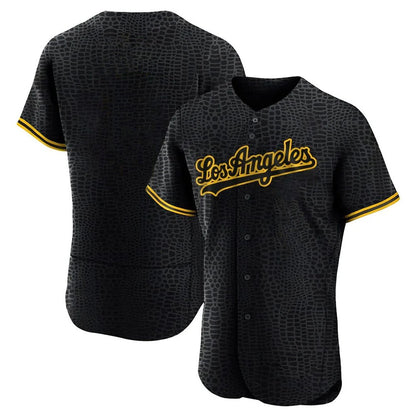 Los Angeles Dodgers Blank Player Black MIKSHPS Snake Skin City Limited Elite Home Stitched Jerseys