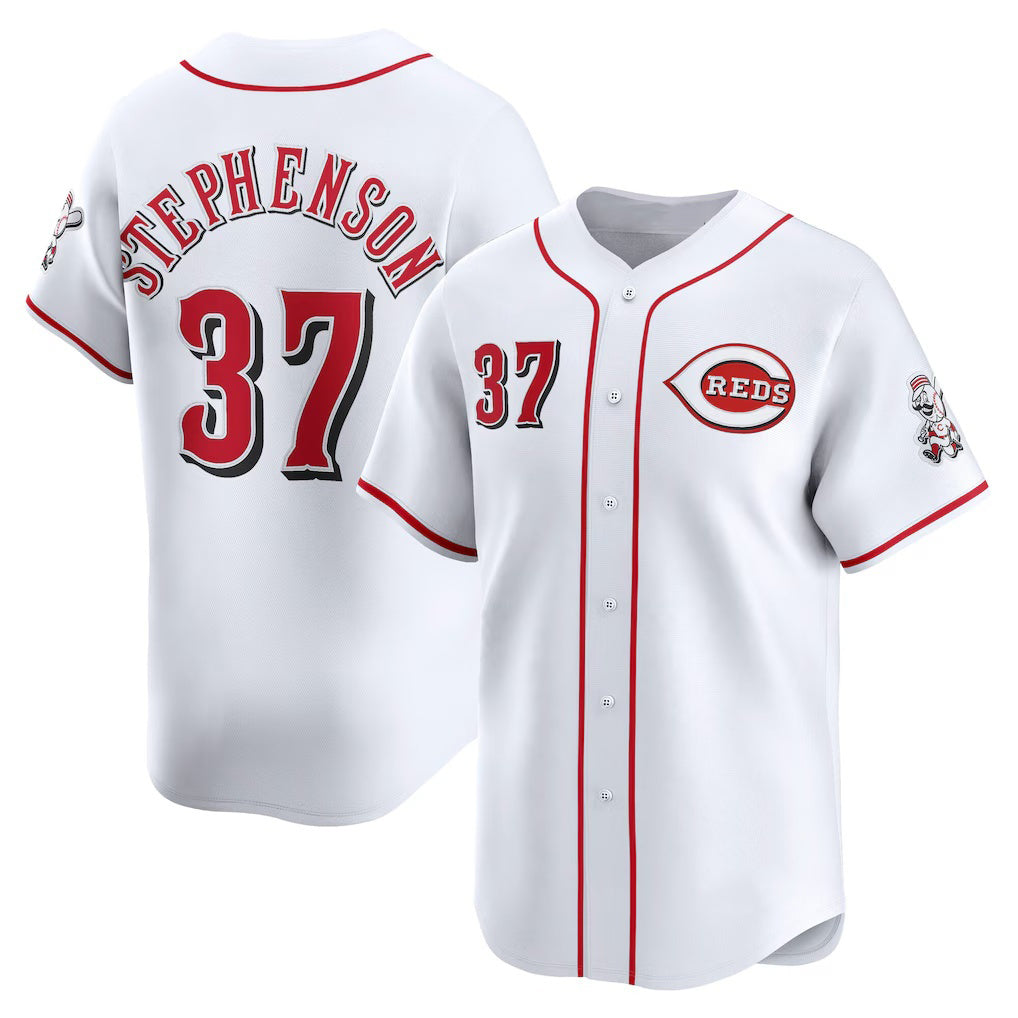 Cincinnati Reds #37 Tyler Stephenson White MIKSHPS Home Limited Player Jersey