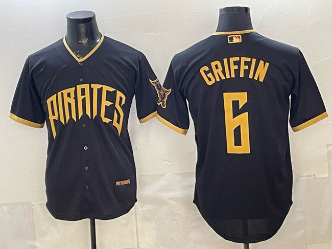 Pittsburgh Pirates #6 Konnor Griffin Black MIKSHPS 2026 City Connect Stadium Stitched Jersey
