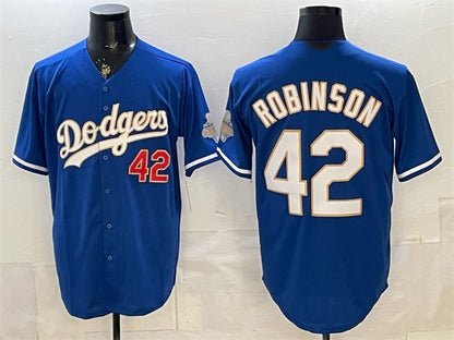 Los Angeles Dodgers #42 Jackie Robinson Royal MIKSHPS 2026 Alternate Gold Collection Stadium Stitched Jersey