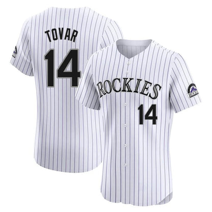 Colorado Rockies #14 Ezequiel Tovar Player White MIKSHPS Limited Elite Home Stitched Jerseys