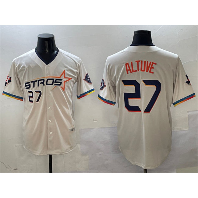 Houston Astros #27 Jose Altuve Cream MIKSHPS 2025 City Connect With Texas Patch Limited Stitched Jersey