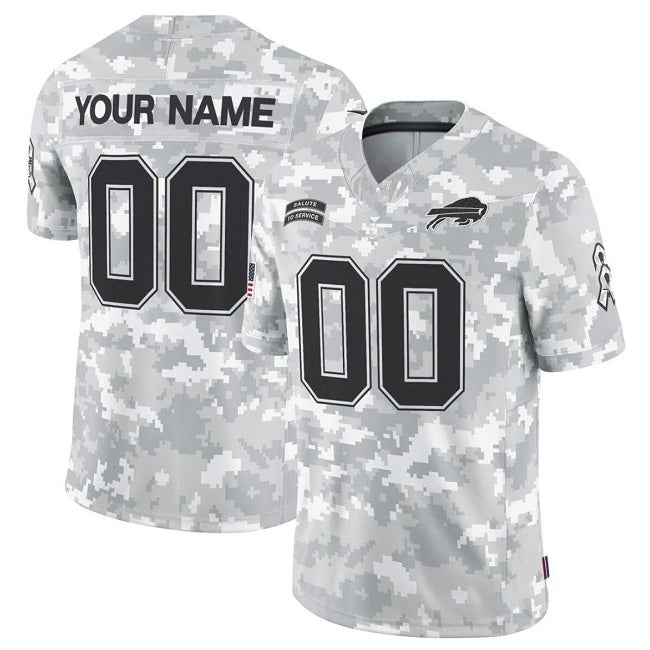 Custom B.Bills Active Player 2024 F.U.S.E Arctic Camo MIKSHPS Salute To Service Limited Stitched Jersey