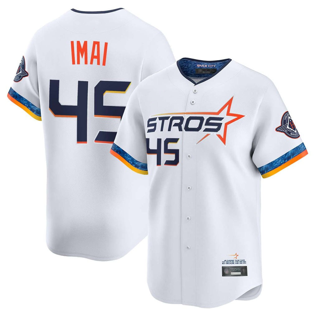 Houston Astros #45 Tatsuya Imai Player White MIKSHPS City Connect Limited Home Stitched Jerseys