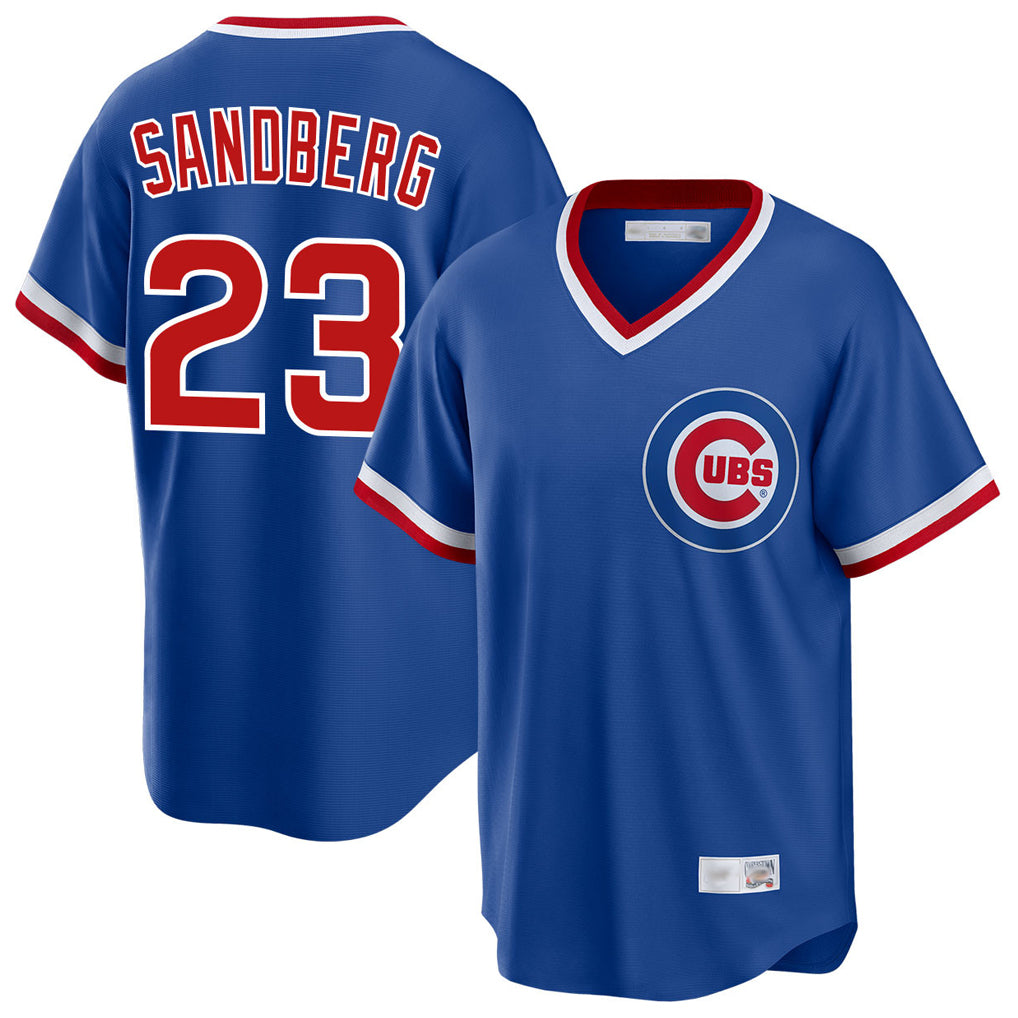 Chicago Cubs #23 Ryne Sandberg Player Royal MIKSHPS T-shirt Cooperstown Collection Limited Stitched Jerseys
