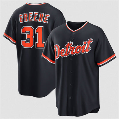 Detroit Tigers #31 Riley Greene Navy MIKSHPS Alternate Stitched Jersey