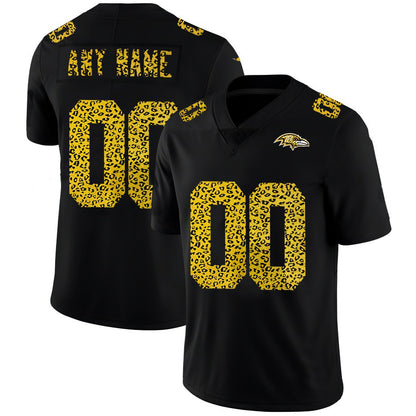 Custom B.Ravens Black MIKSHPS Leopard Print Fashion Vapor Limited Jersey