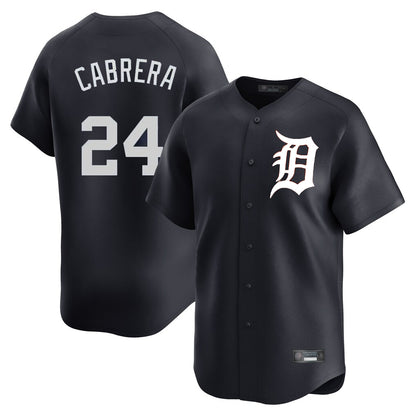 Detroit Tigers #24 Miguel Cabrera Player Navy MIKSHPS Home Limited Game Stitched Jerseys