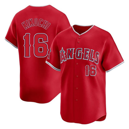 Los Angeles Angels #16 Yusei Kikuchi Player Red MIKSHPS Home Limited Stitched Jerseys