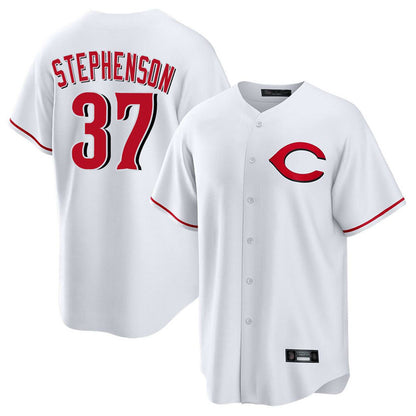 Cincinnati Reds #37 Tyler Stephenson Player White MIKSHPS Home Game Stitched Jerseys
