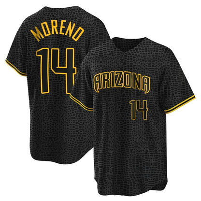 Arizona Diamondbacks #14 Gabriel Moreno Player Black MIKSHPS Snake Skin City Home Game Stitched Jerseys