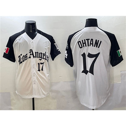 Los Angeles Dodgers #17 Shohei Ohtani White Black MIKSHPS Mexico 2025 LA Gothic Style With Fernando Patch Vapor Premier Limited Stitched Jersey