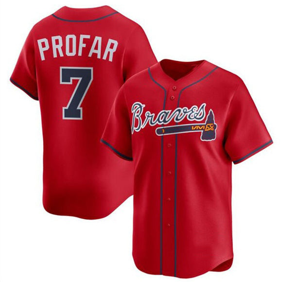 Atlanta Braves #7 Jurickson Profar Red MIKSHPS 2025 Alternate Limited Stitched Jersey