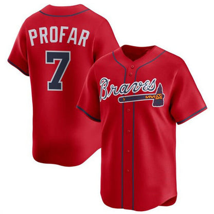 Atlanta Braves #7 Jurickson Profar Red MIKSHPS 2025 Alternate Limited Stitched Jersey