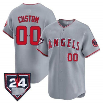 Custom Los Angeles Angels 2024 Spring Training Patch Vapor Premier Limited Jersey ¨C Gray MIKSHPS