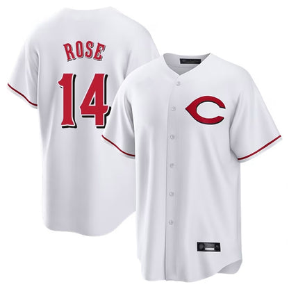 Cincinnati Reds #14 Pete Rose Player White MIKSHPS Home Game Stitched Jerseys