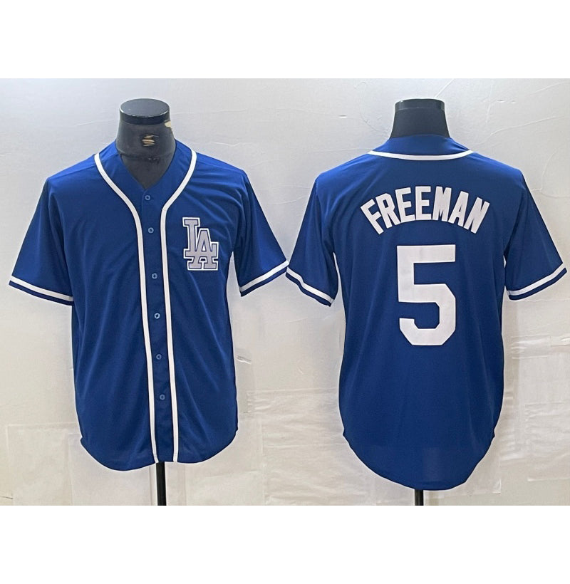 Los Angeles Dodgers #5 Freddie Freeman Blue MIKSHPS Cool Base Stitched Jersey