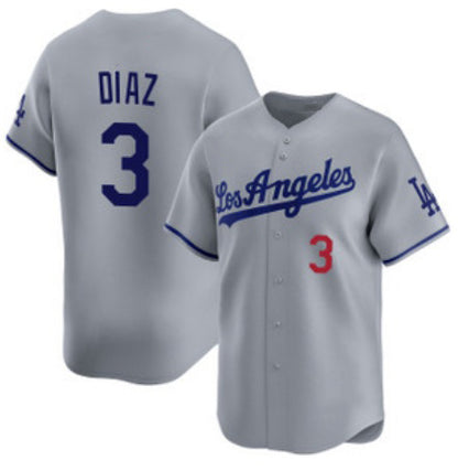 Los Angeles Dodgers #3 Edwin D¨ªaz Grey MIKSHPS Cool Base Stitched Jersey