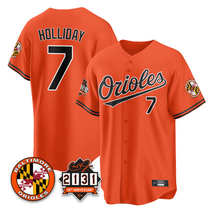 Baltimore Orioles #7 Jackson Holliday Player Orange MIKSHPS 30th Anniversary of 2131 Home Game Stitched Jerseys