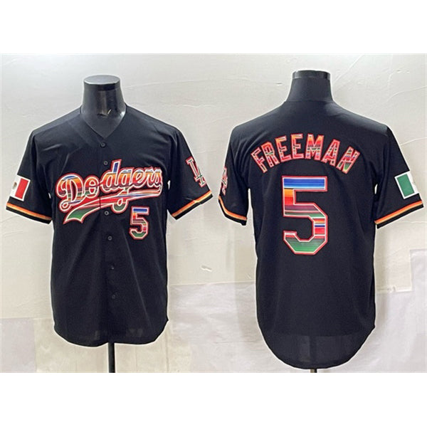 Los Angeles Dodgers #5 Freddie Freeman Black MIKSHPS Mexico Cool Base Stitched Jersey