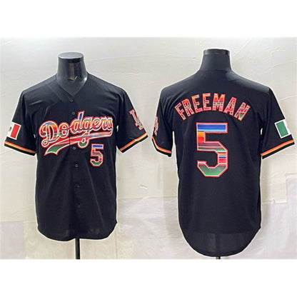 Los Angeles Dodgers #5 Freddie Freeman Black MIKSHPS Mexico Cool Base Stitched Jersey