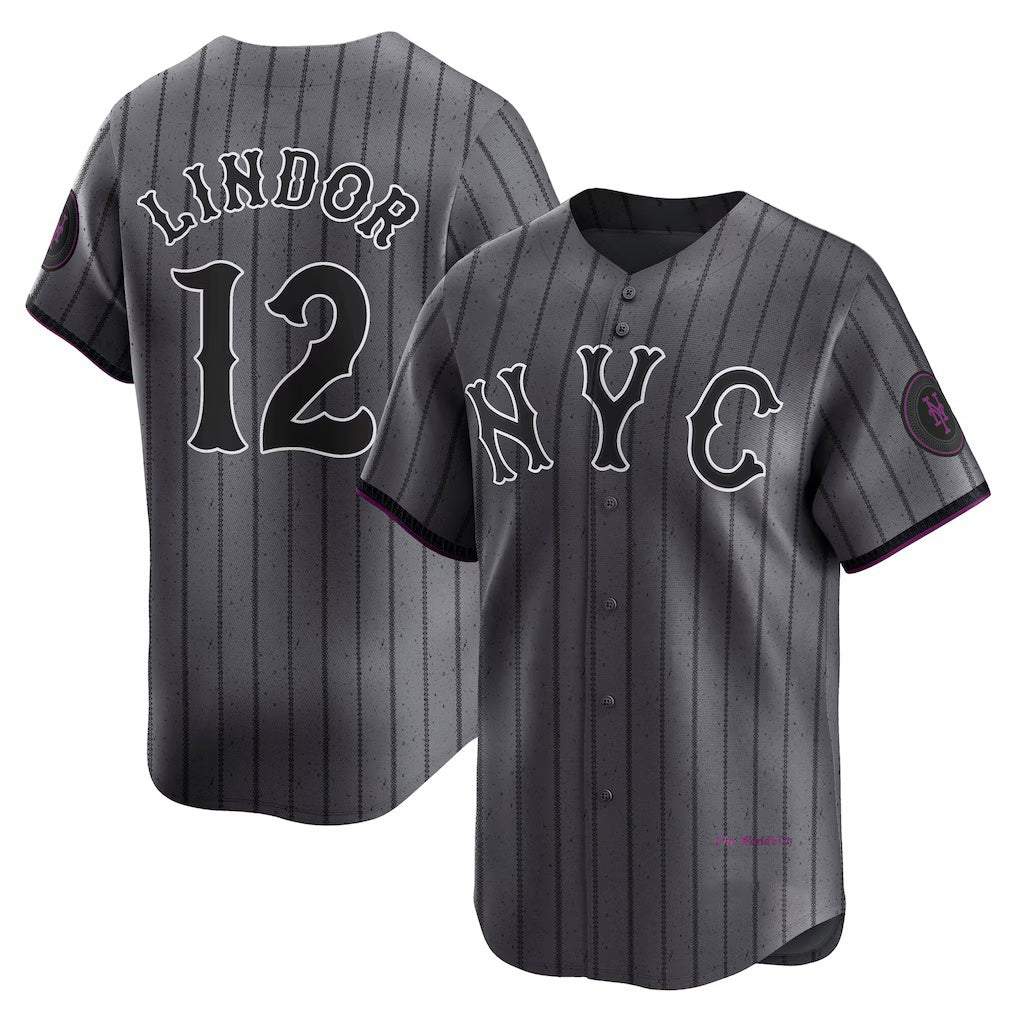 New York Mets #12 Francisco Lindor Gray MIKSHPS City Connect Limited Player Jersey
