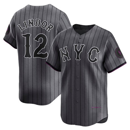 New York Mets #12 Francisco Lindor Gray MIKSHPS City Connect Limited Player Jersey