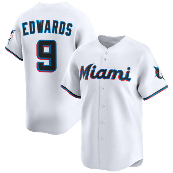 Miami Marlins #9 Xavier Edwards White MIKSHPS 2024 Home Limited Stitched Jersey