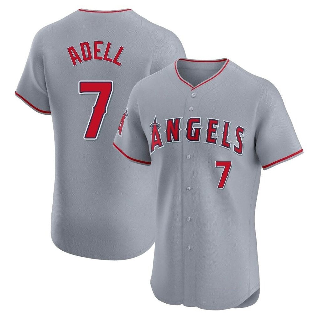 Los Angeles Angels #7 Jo Adell Player Gray MIKSHPS Home Limited Elite Stitched Jerseys