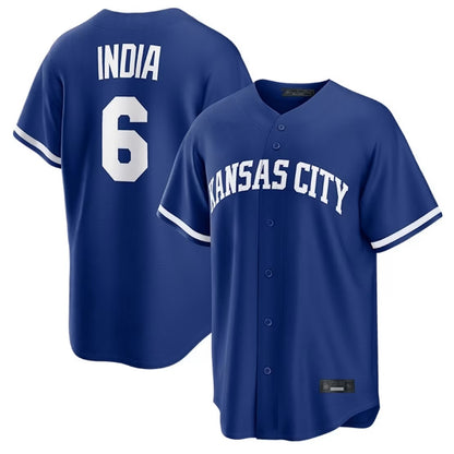 Kansas City Royals #6 Jonathan India Player Royal MIKSHPS Game Home Stitched Jerseys