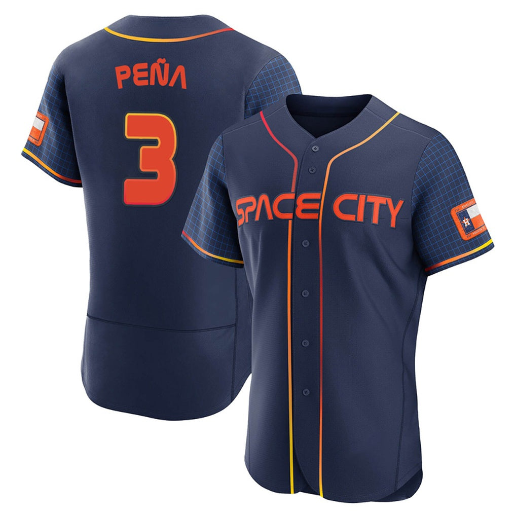 Houston Astros #3 Jeremy Pena Player Navy MIKSHPS City Connect Limited Elite Home Stitched Jerseys