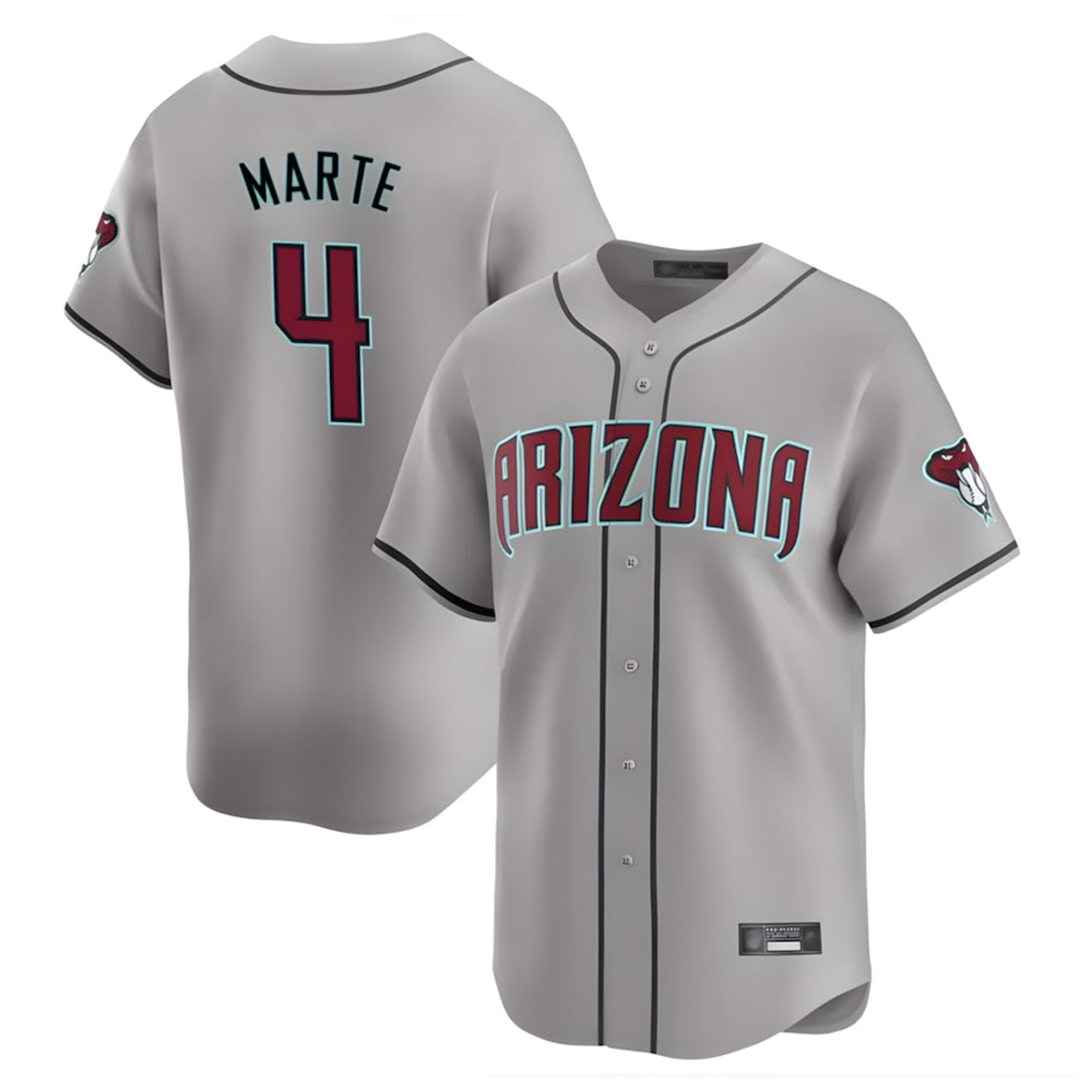Arizona Diamondbacks #4 Ketel Marte Player Gray MIKSHPS Road Limited Home Game Stitched Jerseys