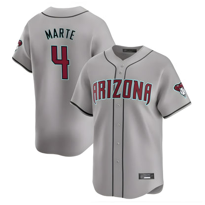 Arizona Diamondbacks #4 Ketel Marte Player Gray MIKSHPS Road Limited Home Game Stitched Jerseys