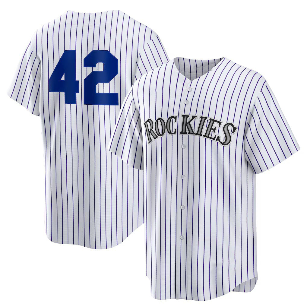 Colorado Rockies #42 Jackie Robinson White MIKSHPS Home 2025 Day Replica Jersey