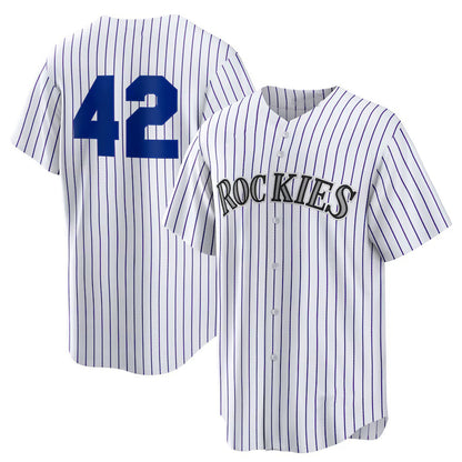 Colorado Rockies #42 Jackie Robinson White MIKSHPS Home 2025 Day Replica Jersey