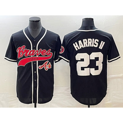 Atlanta Braves #23 Michael Harris II Black MIKSHPS Cool Base Stitched Jersey 2