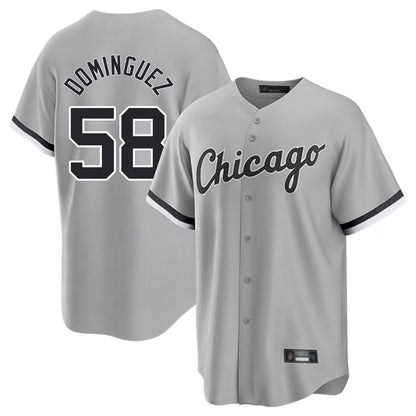 Chicago White Sox #58 Seranthony Dominguez Player Gray MIKSHPS Home Game Stitched Jerseys