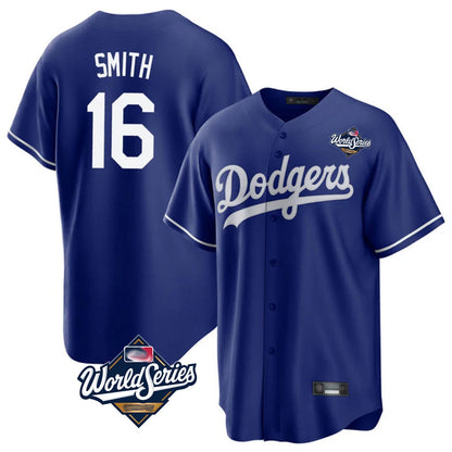 Los Angeles Dodgers #16 Will Smith Player Royal MIKSHPS World Series Game Stitched Jerseys