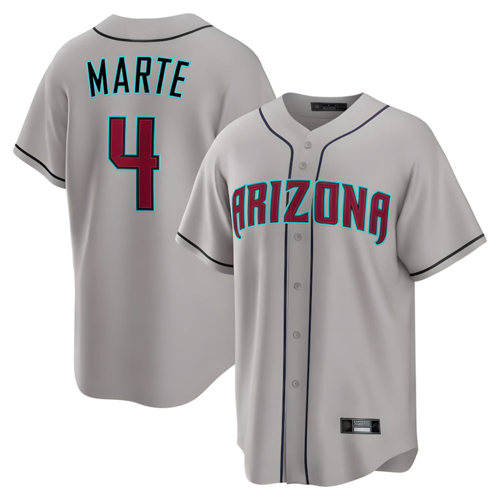 Arizona Diamondbacks #4 Ketel Marte Player Gray MIKSHPS Road Home Game Stitched Jerseys