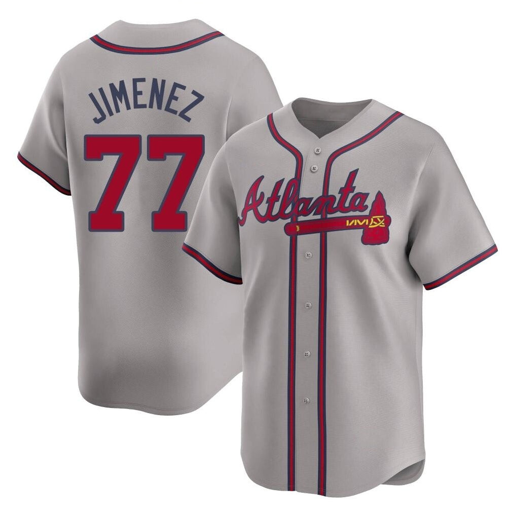 Atlanta Braves #77 Joe Jimenez Player Gray MIKSHPS Limited Home Game Stitched Jerseys