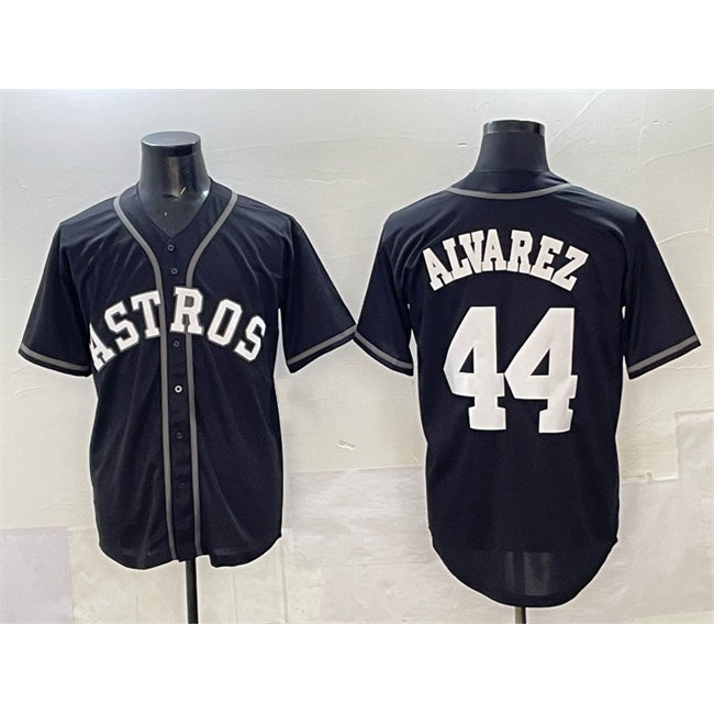 Houston Astros #44 Yordan Alvarez Black MIKSHPS Lights Out Limited Stitched Jersey