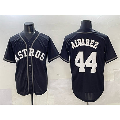 Houston Astros #44 Yordan Alvarez Black MIKSHPS Lights Out Limited Stitched Jersey