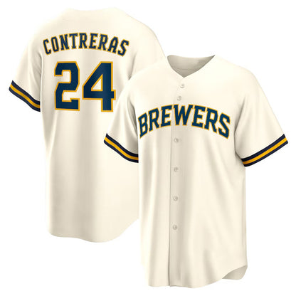 Milwaukee Brewers #24 William Contreras Cream MIKSHPS Home Replica Jersey