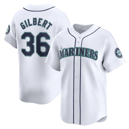 Seattle Mariners #36 Logan Gilbert White MIKSHPS Home Limited Player Jersey