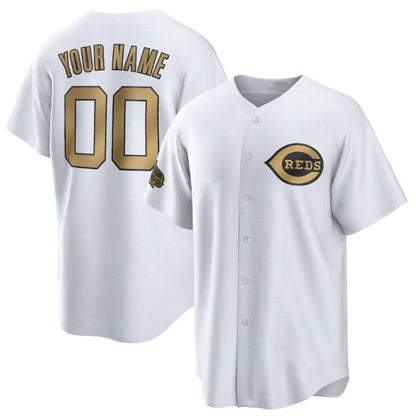Custom Cincinnati Reds Active Player White MIKSHPS 2022 All-Star Cool Base Stitched Jersey